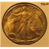 Image 1 : 1186. 1941 P Walking Liberty Half Dollar BU  MS63+ toned, STRONG REVERSE