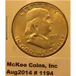1194. 1955 P Franklin Half Dollar AU