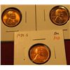 Image 1 : 1211. 3 Lincoln Cents – 1939 PDS, all BU  RED, part of set break