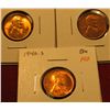 Image 1 : 1212. 3 Lincoln Cents – 1940 PDS, all BU  RED, part of set break