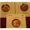 Image 1 : 1214. 3 Lincoln Cents – 1942 PDS, all BU  RED, part of set break