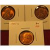 Image 1 : 1217. 3 Lincoln Cents – 1945 PDS, all BU  RED, part of set break