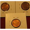 Image 2 : 1217. 3 Lincoln Cents – 1945 PDS, all BU  RED, part of set break