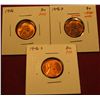 Image 1 : 1218. 3 Lincoln Cents – 1946 BU  RED, 1946-D BU  toned & 1946-S BU  RED, part of set break