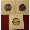 Image 2 : 1229. 3 Jefferson Nickels - 1938 P BU , 1938-D BU  toned & 1938-S BU , part of set break, all in Coi