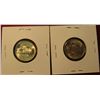 Image 2 : 1235. 2 Jefferson War Silver Nickels – 1945-D BU  & 1945-S BU  toned, part of set break, all in Coin
