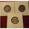Image 2 : 1237. 3 Jefferson Nickels – 1947 PDS, all BU  toned, part of set break, all in Cointains