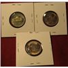 Image 2 : 1238. 3 Jefferson Nickels – 1948 BU , 1948 DS, both BU  toned, part of set break, all in Cointains