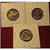 Image 2 : 1241. 3 Jefferson Nickels – 1951 PDS, all BU  toned, part of set break, all in Cointains