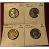 Image 1 : 1246. 4 Jefferson Nickels – 1957 PD & 1958 PD, all BU  toned, part of set break, all in Cointains