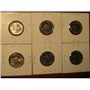 Image 2 : 1250. 6 Jefferson Nickels – 1968 DS, 1969 DS, 1970 D, all BU , and 1970-S Proof, part of set break, 