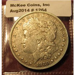1264. 1880 P Morgan Silver Dollar F