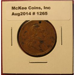 1265. Old George Washington medal with “JS Co” intertwined on reverse – old political advertising to