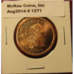 1271. Copy of  a 1794 Large Cent, advertising token for Edgewood Coin Shop, Jacksonville, FL