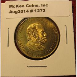 1272. Commemorative medal for C.S.A General Joseph Eggleston Johnston, 1807-1891