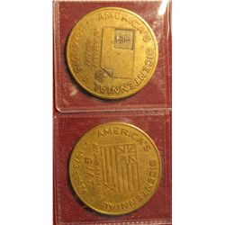 1276. 2 Bicentennial medals issued for Boy Scouts featuring flags from the Revolutionary War