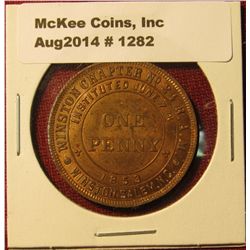 1282. R.A.M. / Masonic Penny – Winston Chapter No. 24 Winston-Salem, NC