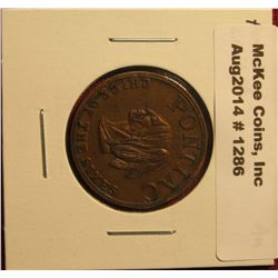 1286. Whitehead-Hoag medal – “Pontiac Chief of the Sixes” – Product of General Motors, nice AU medal