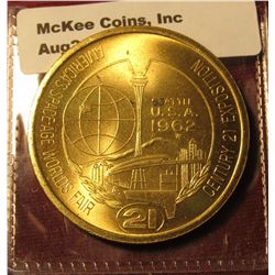 1290. 1962 “America’s Space Age World’s Fair” in Seattle Good for $1.00 in trade token