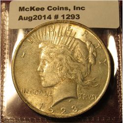 1293. 1923 P Peace Silver Dollar AU+
