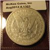 Image 2 : 1303. 1893-CC Morgan Silver Dollar G/VG with an old cleaning – clear date and mint mark, still a tou