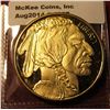 Image 1 : 1307. Copy of a gold Buffalo coin – Gold plated, 2012 date on reverse, marked COPY