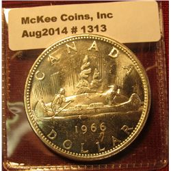 1313. 1966 Canada Silver Dollar, BU
