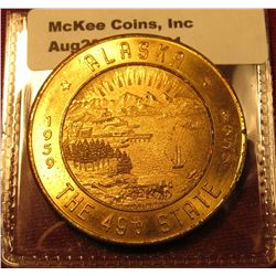 1321. 1959 Alaska the 49th State token / Medal – Good for $1.00 in trade
