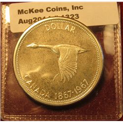1323. 1967 Canada Silver Dollar BU
