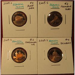 1332. Set of 4 2009-S Proof Lincoln Bicentennial Commemorative Cents, all with BEAUTIFUL toning – SC