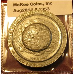 1353. 1964 New York World’s Fair Medal – high relief Western Hemisphere on obverse, 300th Anniversar