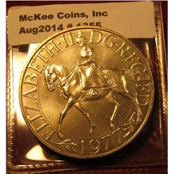 1355. 1977 Queen Elizabeth Silver Jubilee Crown from Great Britain