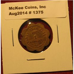 1375. Coal company scrip – Black Star Coal Co., Alva, KY 1¢ - scarce older scalloped token