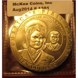 1381. 2002 Liberia $10 commemorative coin – Jacqueline Kennedy / America’s First Ladies