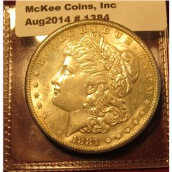 1384. 1881-S Morgan Silver Dollar BU  lightly toned