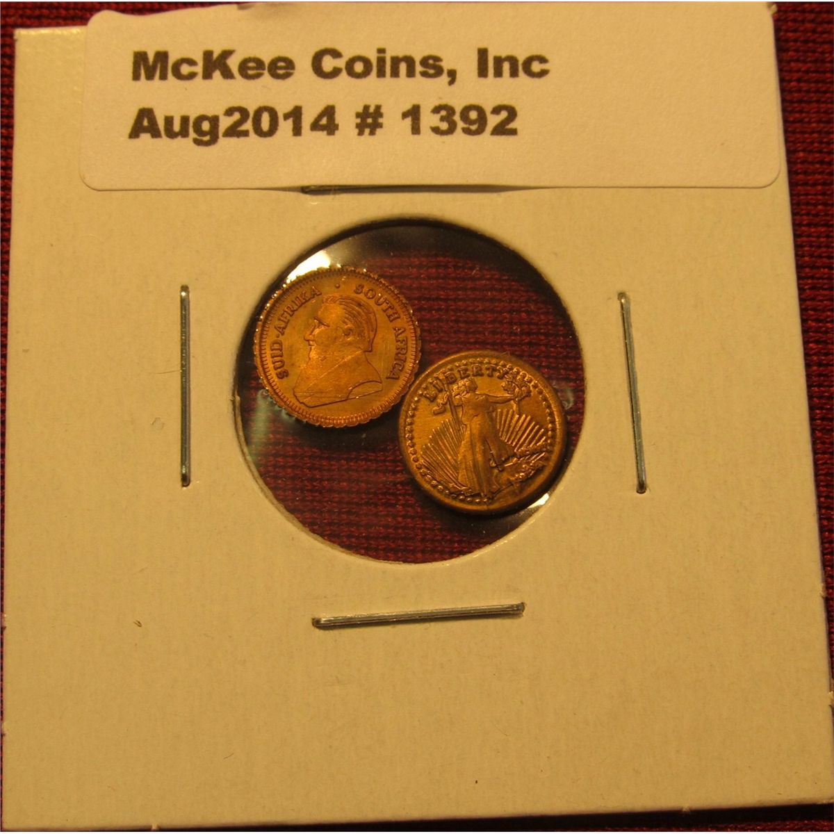 Image 1 : 1392. Mini-money – 2 miniature versions of gold coins ...