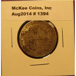 1394. T.V. Neel Wholesale and Retail Creamery Good for 1 Pint of Milk token