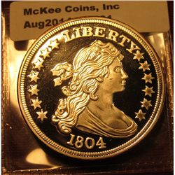 1401. Copy of an 1804 US Silver Dollar – silver-plated, marked COPY