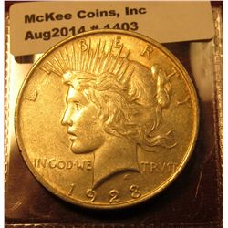 1403. 1923 P Peace Silver Dollar BU  with light toning