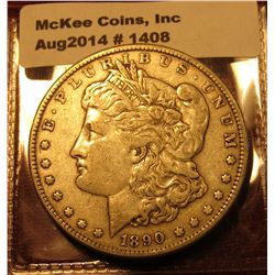 1408. 1890 P Morgan Silver Dollar VF