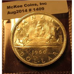 1409. 1966 Canada Silver Dollar BU