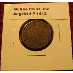 1412. The Park – W.F.Clegg / Good for Nickel in Trade token