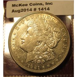 1414. 1921-D Morgan Dollar AU