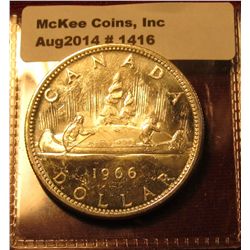 1416. 1966 Canada Silver Dollar BU