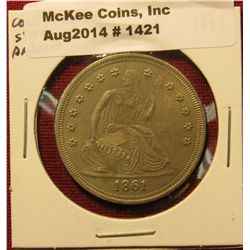 1421. 1861 Confederate States of America Half Dollar, marked COPY on reverse