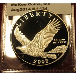 1424. 2008-P Proof American Eagle US commemorative Silver Dollar