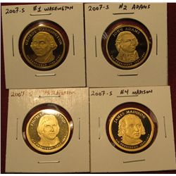 1453. Set of 4 2007-S Presidential Dollars