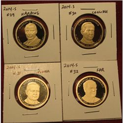1455. Set of 4 2014-S Presidential Dollars