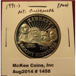 1458. 1991-S Mount Rushmore Proof Commemorative Half Dollar