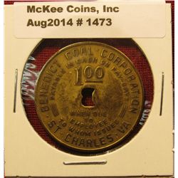 1473. Coal company scrip – Benedict Coal Corporation, St. Charles, VA $1.00